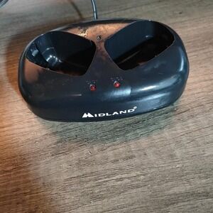 MIDLAND 18CVP6-REV B DUAL DESKTOP CHARGER WITH WALL ADAPTER BLACK